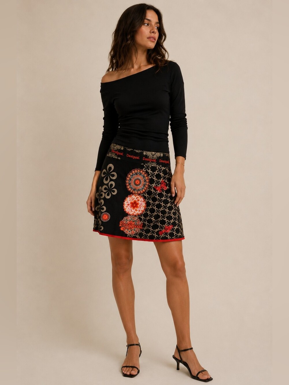 Desigual “Natalia” Mandala Butterfly Skirt, M, Boho, Eclectic, Artistic, Flaw